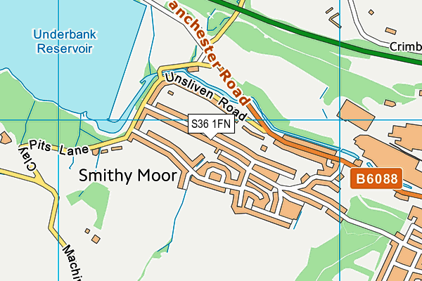 S36 1FN map - OS VectorMap District (Ordnance Survey) S36 1FN map - OS VectorMap District (Ordnance Survey)