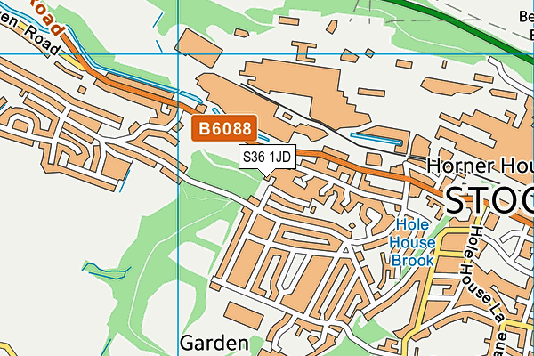 S36 1JD map - OS VectorMap District (Ordnance Survey)