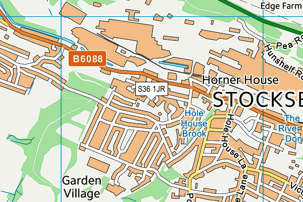 S36 1JR map - OS VectorMap District (Ordnance Survey) S36 1JR map - OS VectorMap District (Ordnance Survey)