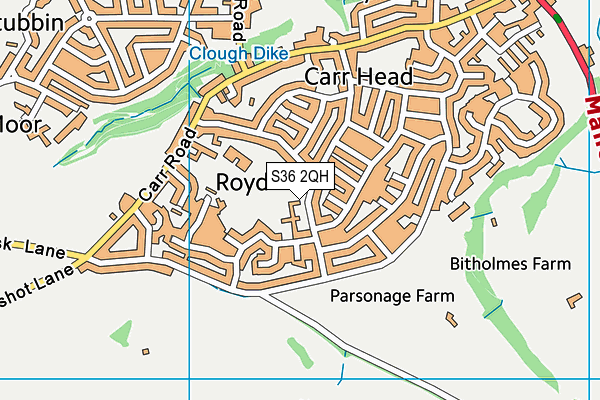 S36 2QH map - OS VectorMap District (Ordnance Survey) S36 2QH map - OS VectorMap District (Ordnance Survey)
