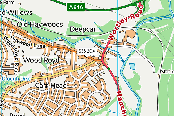 S36 2QX map - OS VectorMap District (Ordnance Survey) S36 2QX map - OS VectorMap District (Ordnance Survey)