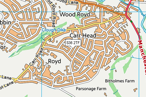 S36 2TF map - OS VectorMap District (Ordnance Survey) S36 2TF map - OS VectorMap District (Ordnance Survey)