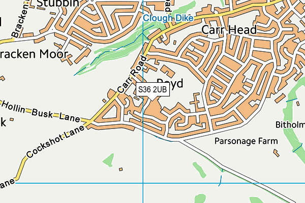 S36 2UB map - OS VectorMap District (Ordnance Survey) S36 2UB map - OS VectorMap District (Ordnance Survey)