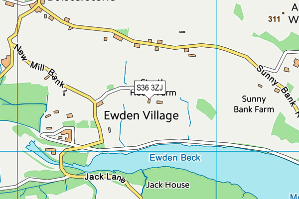 S36 3ZJ map - OS VectorMap District (Ordnance Survey)