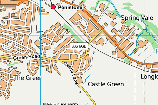 S36 6GE map - OS VectorMap District (Ordnance Survey)
