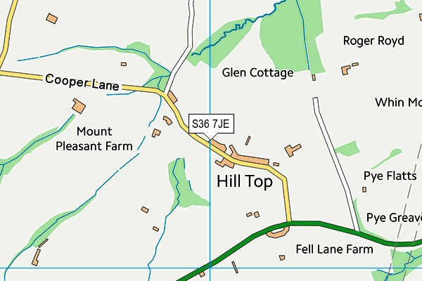 S36 7JE map - OS VectorMap District (Ordnance Survey) S36 7JE map - OS VectorMap District (Ordnance Survey)