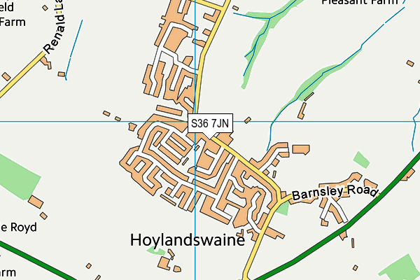 S36 7JN map - OS VectorMap District (Ordnance Survey) S36 7JN map - OS VectorMap District (Ordnance Survey)