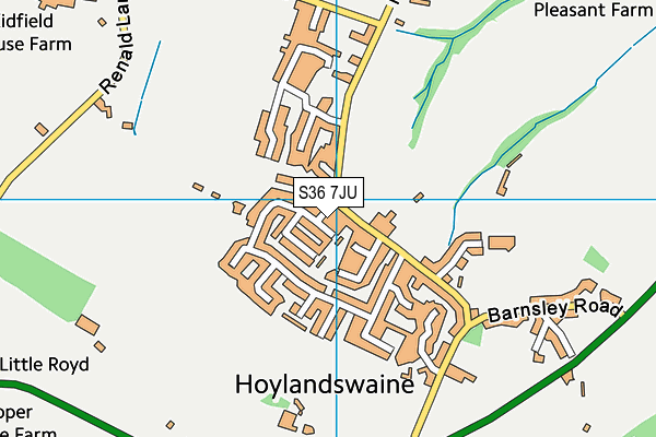 S36 7JU map - OS VectorMap District (Ordnance Survey) S36 7JU map - OS VectorMap District (Ordnance Survey)