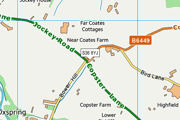 S36 8YJ map - OS VectorMap District (Ordnance Survey) S36 8YJ map - OS VectorMap District (Ordnance Survey)