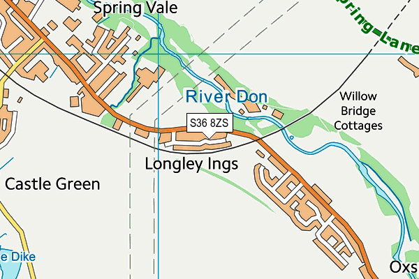 S36 8ZS map - OS VectorMap District (Ordnance Survey) S36 8ZS map - OS VectorMap District (Ordnance Survey)