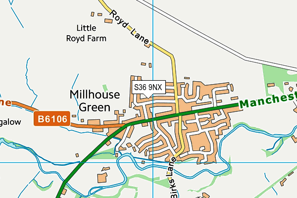 S36 9NX map - OS VectorMap District (Ordnance Survey) S36 9NX map - OS VectorMap District (Ordnance Survey)