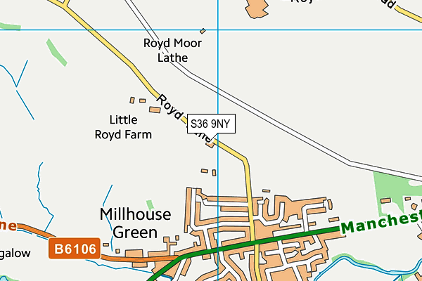 S36 9NY map - OS VectorMap District (Ordnance Survey) S36 9NY map - OS VectorMap District (Ordnance Survey)