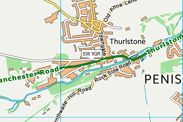 S36 9QR map - OS VectorMap District (Ordnance Survey) S36 9QR map - OS VectorMap District (Ordnance Survey)