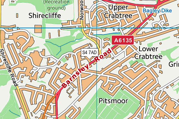 S4 7AD map - OS VectorMap District (Ordnance Survey)