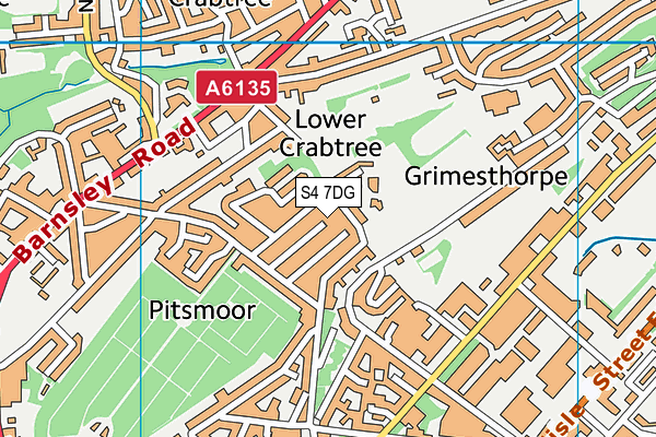 S4 7DG map - OS VectorMap District (Ordnance Survey)