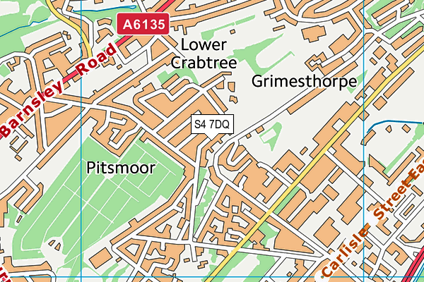 S4 7DQ map - OS VectorMap District (Ordnance Survey)