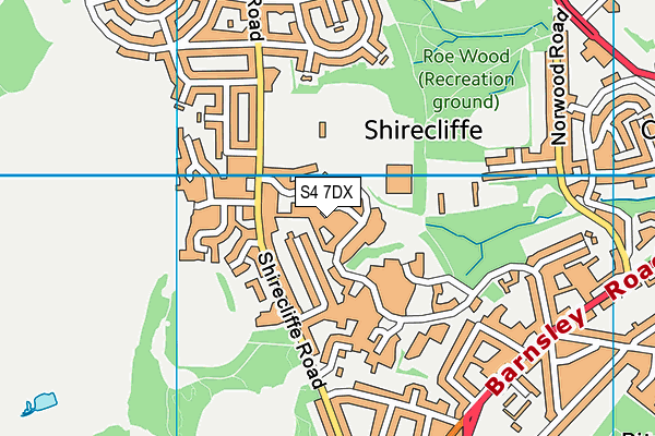 S4 7DX map - OS VectorMap District (Ordnance Survey)