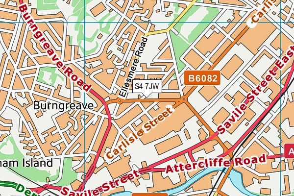 S4 7JW map - OS VectorMap District (Ordnance Survey) S4 7JW map - OS VectorMap District (Ordnance Survey)
