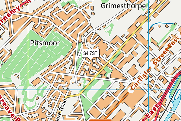 S4 7ST map - OS VectorMap District (Ordnance Survey)