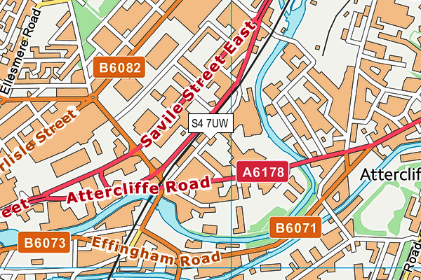 S4 7UW map - OS VectorMap District (Ordnance Survey)