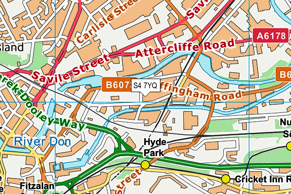 S4 7YQ map - OS VectorMap District (Ordnance Survey) S4 7YQ map - OS VectorMap District (Ordnance Survey)