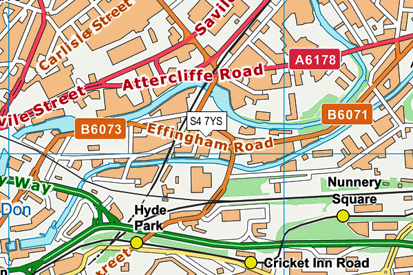 S4 7YS map - OS VectorMap District (Ordnance Survey) S4 7YS map - OS VectorMap District (Ordnance Survey)
