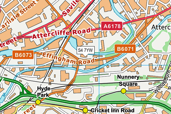 S4 7YW map - OS VectorMap District (Ordnance Survey) S4 7YW map - OS VectorMap District (Ordnance Survey)