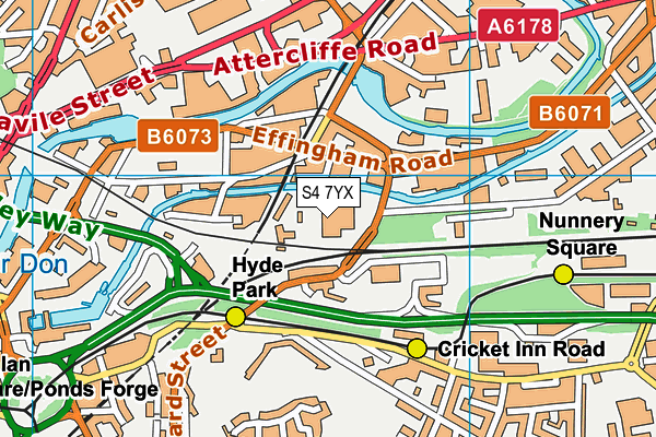 S4 7YX map - OS VectorMap District (Ordnance Survey) S4 7YX map - OS VectorMap District (Ordnance Survey)