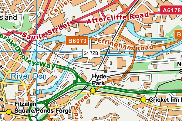 S4 7ZB map - OS VectorMap District (Ordnance Survey) S4 7ZB map - OS VectorMap District (Ordnance Survey)