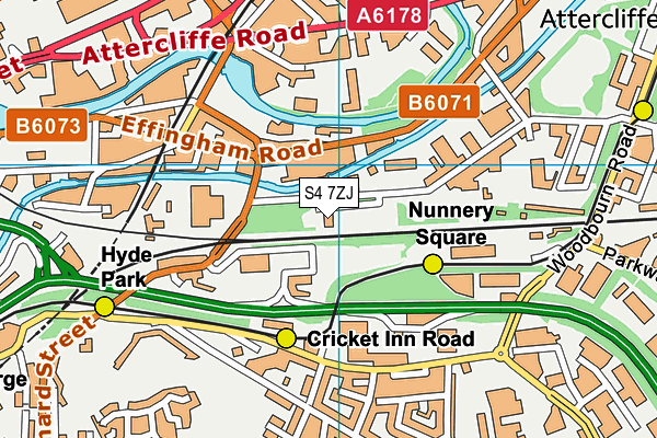 S4 7ZJ map - OS VectorMap District (Ordnance Survey) S4 7ZJ map - OS VectorMap District (Ordnance Survey)