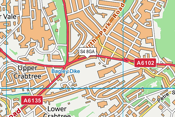 S4 8GA map - OS VectorMap District (Ordnance Survey) S4 8GA map - OS VectorMap District (Ordnance Survey)