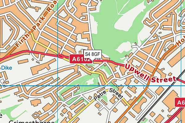 S4 8GF map - OS VectorMap District (Ordnance Survey)