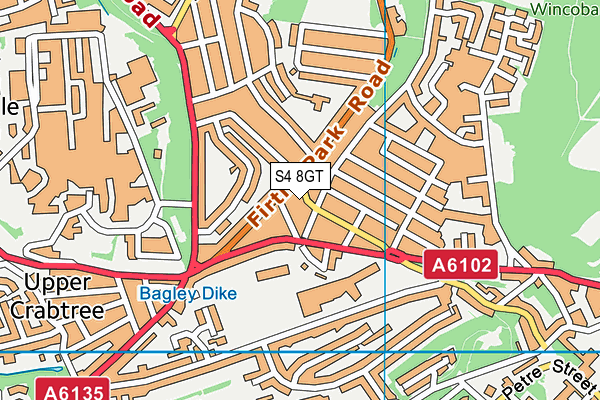S4 8GT map - OS VectorMap District (Ordnance Survey) S4 8GT map - OS VectorMap District (Ordnance Survey)