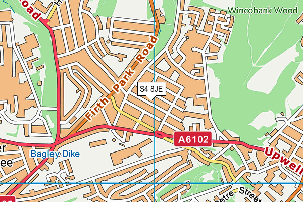 S4 8JE map - OS VectorMap District (Ordnance Survey) S4 8JE map - OS VectorMap District (Ordnance Survey)