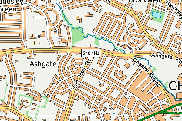 S40 1HJ map - OS VectorMap District (Ordnance Survey)