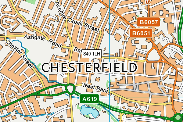 S40 1LH map - OS VectorMap District (Ordnance Survey) S40 1LH map - OS VectorMap District (Ordnance Survey)