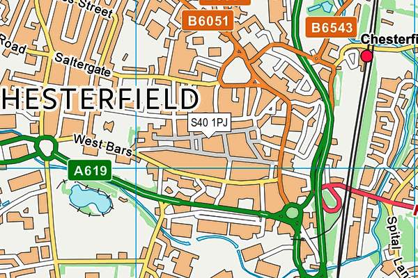 S40 1PJ map - OS VectorMap District (Ordnance Survey) S40 1PJ map - OS VectorMap District (Ordnance Survey)