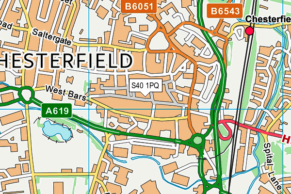 S40 1PQ map - OS VectorMap District (Ordnance Survey)