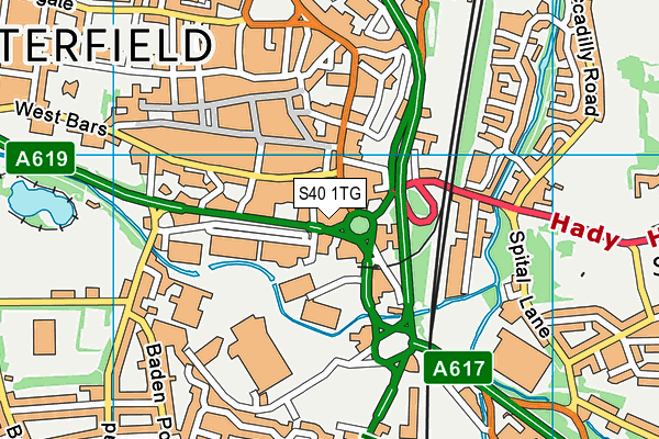 S40 1TG map - OS VectorMap District (Ordnance Survey) S40 1TG map - OS VectorMap District (Ordnance Survey)