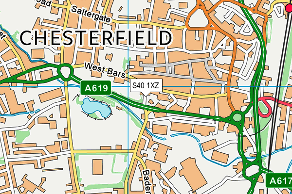 S40 1XZ map - OS VectorMap District (Ordnance Survey)