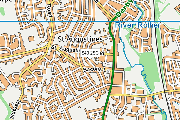 S40 2SG map - OS VectorMap District (Ordnance Survey)