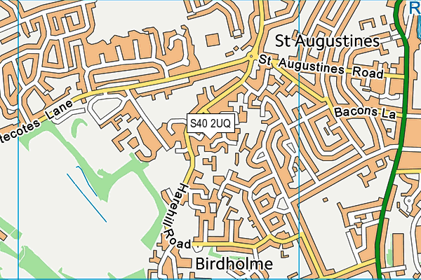 S40 2UQ map - OS VectorMap District (Ordnance Survey) S40 2UQ map - OS VectorMap District (Ordnance Survey)