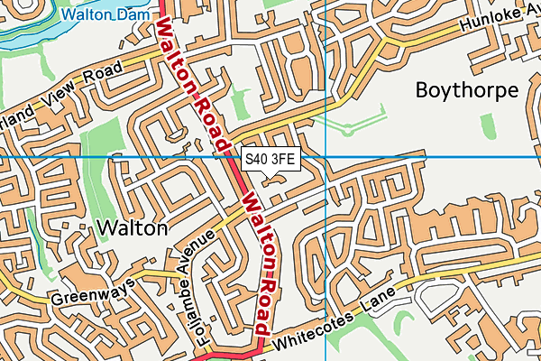 S40 3FE map - OS VectorMap District (Ordnance Survey)