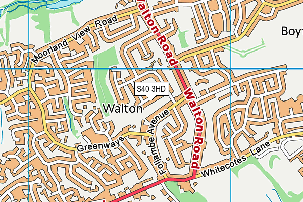 S40 3HD map - OS VectorMap District (Ordnance Survey) S40 3HD map - OS VectorMap District (Ordnance Survey)