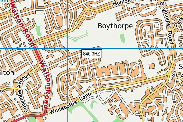 S40 3HZ map - OS VectorMap District (Ordnance Survey)