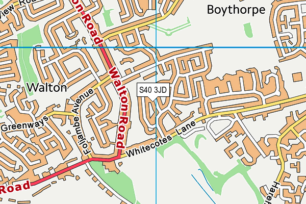 S40 3JD map - OS VectorMap District (Ordnance Survey) S40 3JD map - OS VectorMap District (Ordnance Survey)