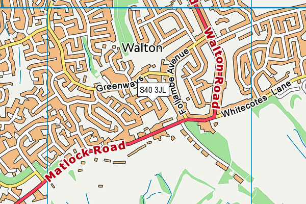 S40 3JL map - OS VectorMap District (Ordnance Survey) S40 3JL map - OS VectorMap District (Ordnance Survey)
