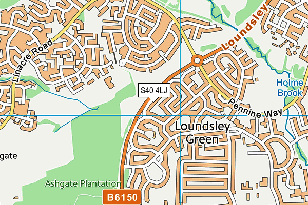 S40 4LJ map - OS VectorMap District (Ordnance Survey) S40 4LJ map - OS VectorMap District (Ordnance Survey)