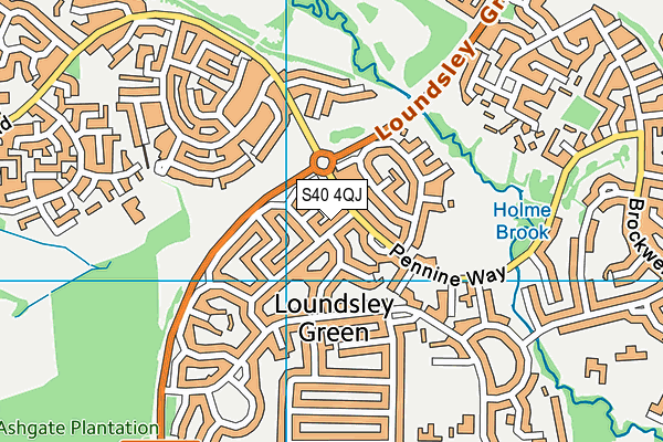 S40 4QJ map - OS VectorMap District (Ordnance Survey)
