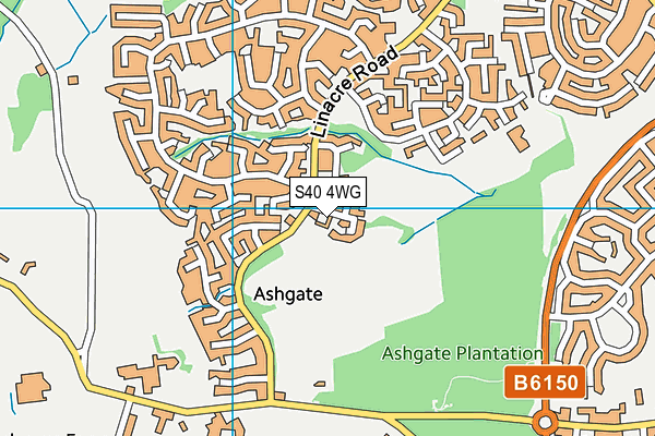 S40 4WG map - OS VectorMap District (Ordnance Survey)